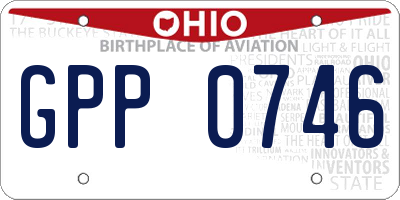 OH license plate GPP0746
