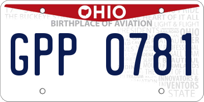 OH license plate GPP0781