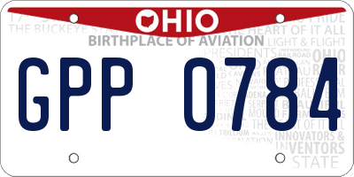 OH license plate GPP0784
