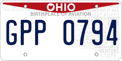 OH license plate GPP0794