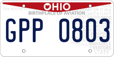 OH license plate GPP0803