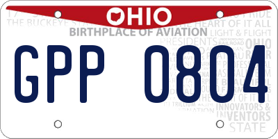 OH license plate GPP0804