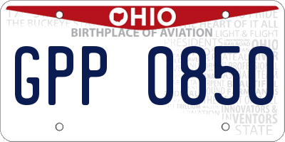 OH license plate GPP0850