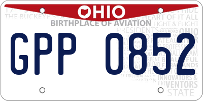 OH license plate GPP0852