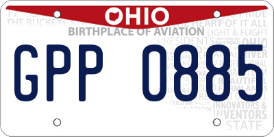OH license plate GPP0885
