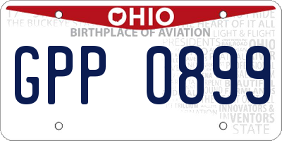 OH license plate GPP0899