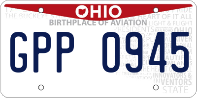 OH license plate GPP0945