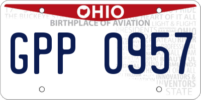 OH license plate GPP0957