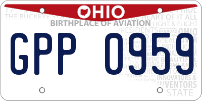OH license plate GPP0959