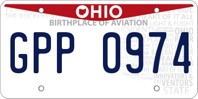 OH license plate GPP0974