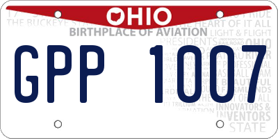 OH license plate GPP1007