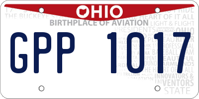 OH license plate GPP1017