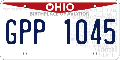 OH license plate GPP1045