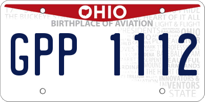 OH license plate GPP1112