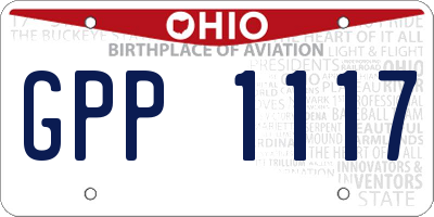 OH license plate GPP1117
