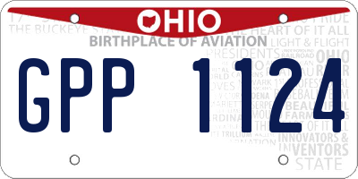 OH license plate GPP1124