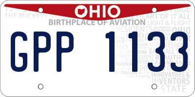 OH license plate GPP1133