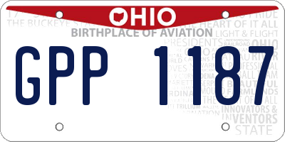 OH license plate GPP1187