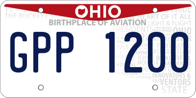 OH license plate GPP1200