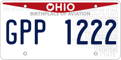 OH license plate GPP1222
