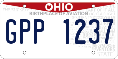 OH license plate GPP1237