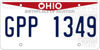 OH license plate GPP1349