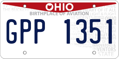 OH license plate GPP1351