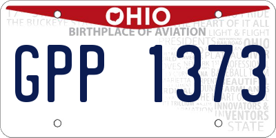 OH license plate GPP1373