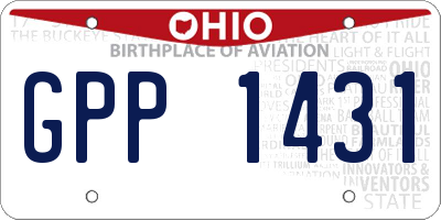 OH license plate GPP1431
