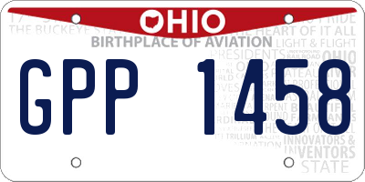 OH license plate GPP1458