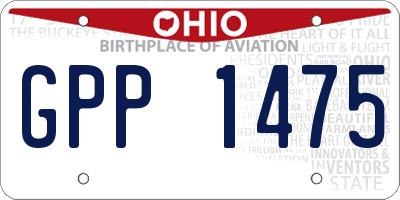 OH license plate GPP1475
