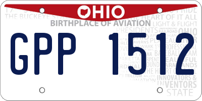 OH license plate GPP1512