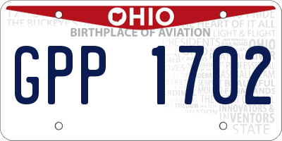 OH license plate GPP1702