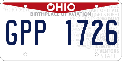 OH license plate GPP1726