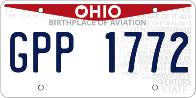 OH license plate GPP1772