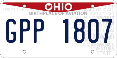 OH license plate GPP1807