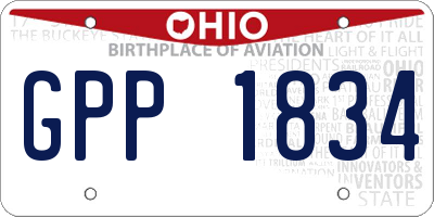 OH license plate GPP1834
