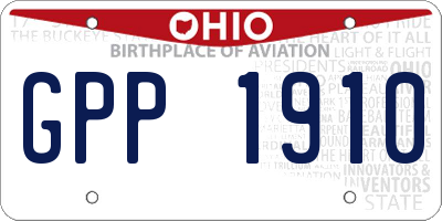 OH license plate GPP1910