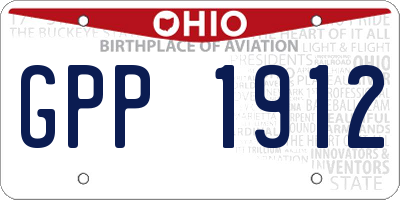 OH license plate GPP1912