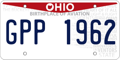 OH license plate GPP1962