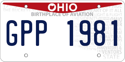 OH license plate GPP1981