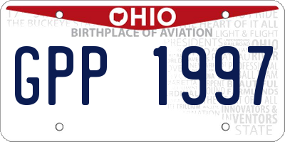 OH license plate GPP1997