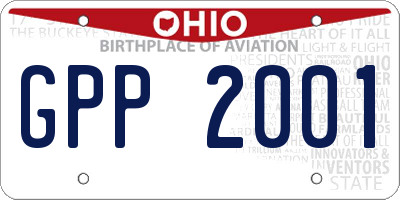 OH license plate GPP2001
