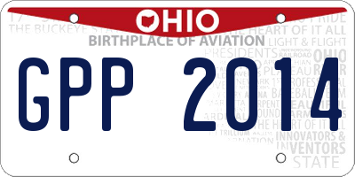 OH license plate GPP2014