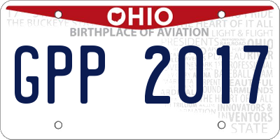 OH license plate GPP2017