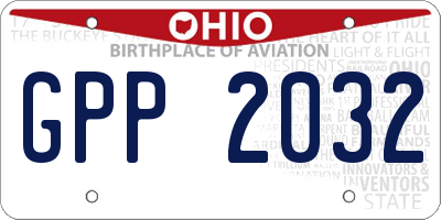 OH license plate GPP2032