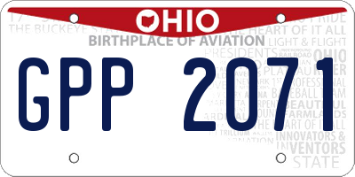 OH license plate GPP2071