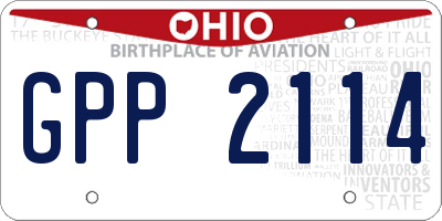 OH license plate GPP2114
