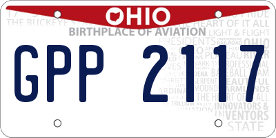 OH license plate GPP2117