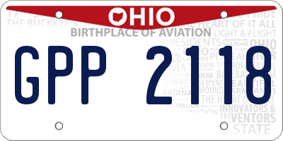 OH license plate GPP2118